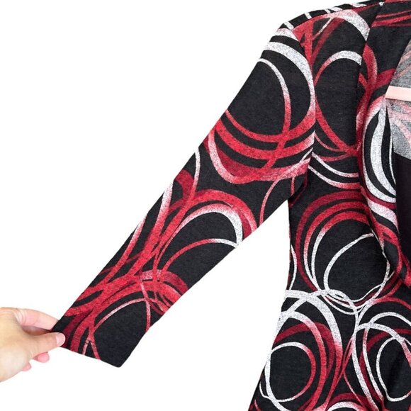 Wrapper Womens Cowl Neck Top Size S Abstract Eclectic Maximalist Artsy 90s Bold - Picture 4 of 7